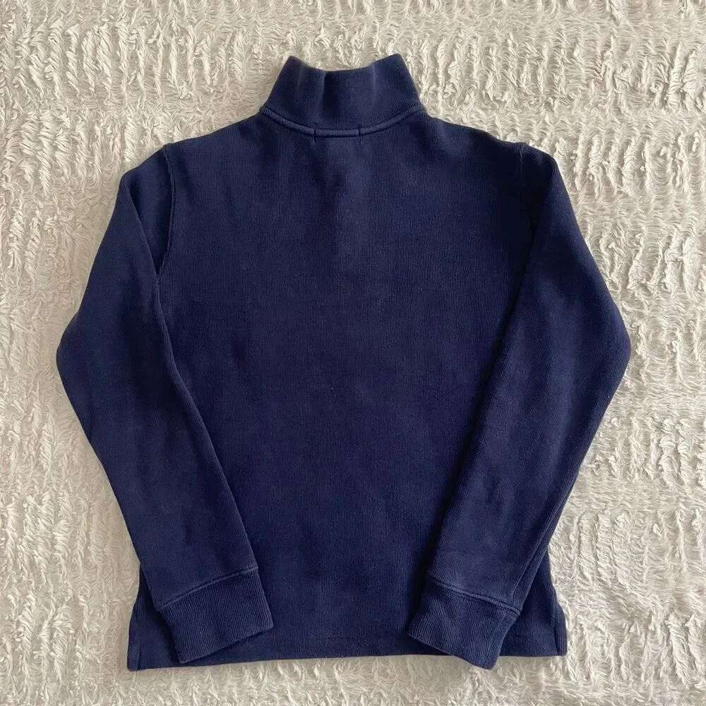 Polo Ralph Lauren Navy Blue 1/4 Zip Pullover Kids Size M 10/12 Boy Sweater Shirt